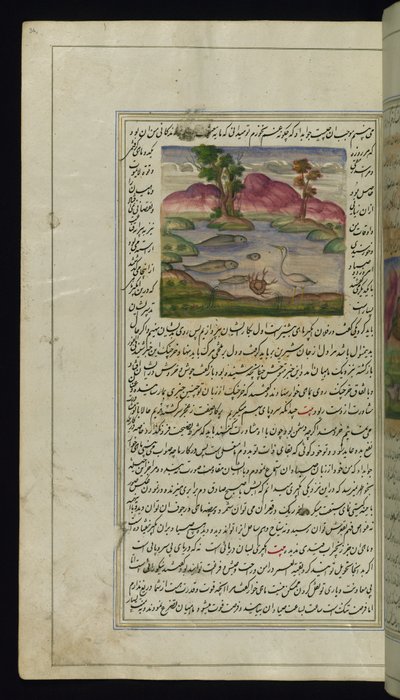A Heron, a Crab, and a Fish from Lights of Canopus by Persian School
