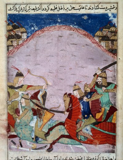 Battle Between Mongolians and Georgians by Persian School