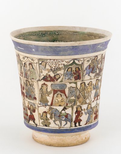 Beaker depicting the Shahnama, Kashan, Iran, Saljuq Period by Persian School