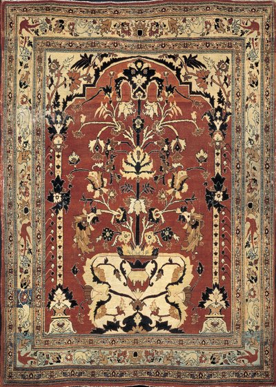 Close-up of a Tabriz Haji Jalili carpet, Iran by Persian School