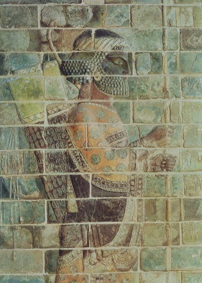 Detail of an archer from a frieze, from the Palace of Darius the Great at Susa, Iran by Persian School