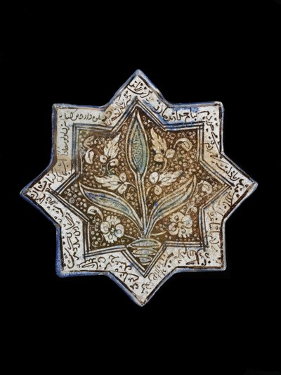 Eight-pointed star tile, Sultanabad, Iran, Il-Khanid dynasty by Persian School