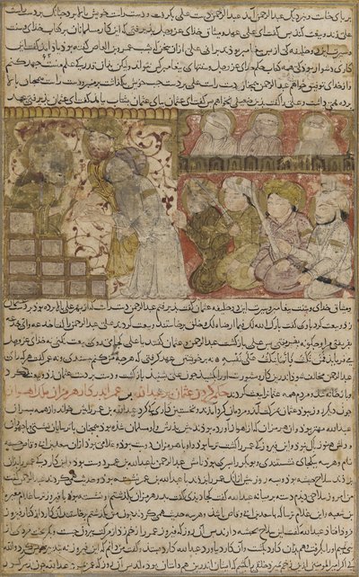 Folio from Tarikhnama (Book of History) by Balami: The Election of Othman to the Caliphate of Medina by Persian School