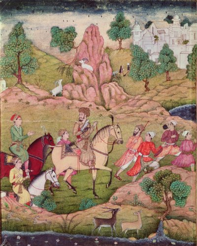Hunting with a Falcon, Safavid Dynasty (1502-1736) by Persian School