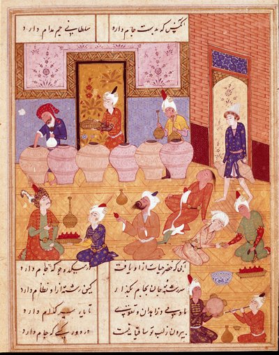 Islamic Art: Banquet with Musicians (1554) by Persian School