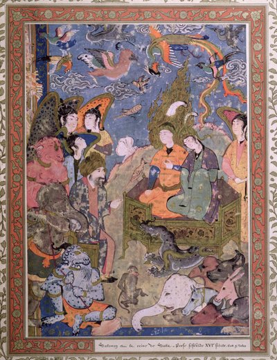 King Solomon and the Queen of Sheba, after an original miniature by Persian School
