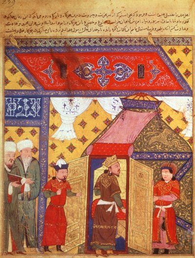 Pavilion tents erected by Ghazan Khan in 1302, from a book by Rashid ad-Din by Persian School