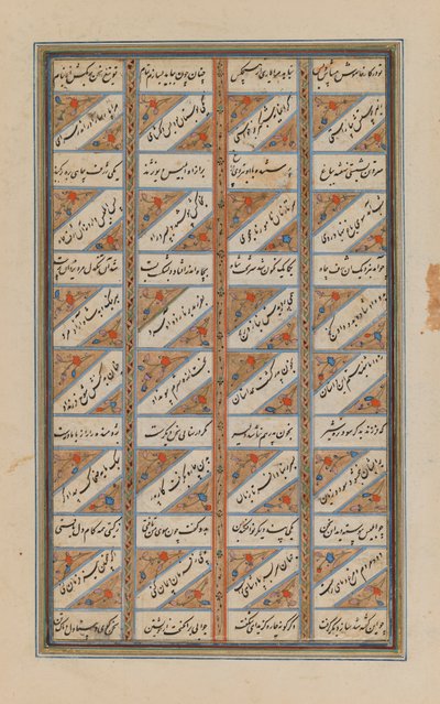 On large leaf of Shanamah by Ferdowsi by Persian School