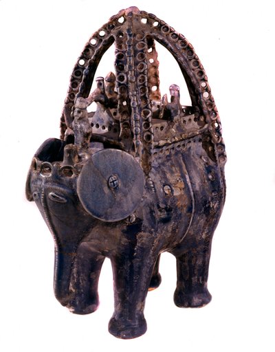Persian Art: Rhython in Blue Faience by Persian School