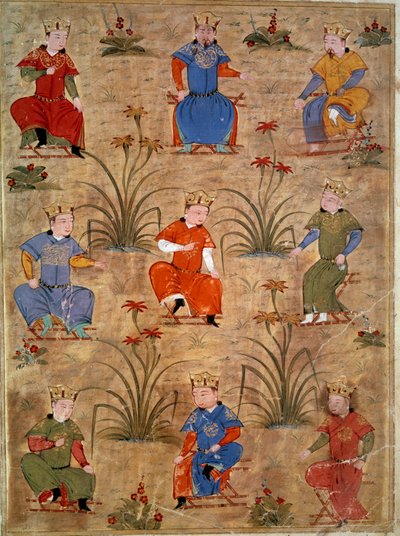 Representation of the nephews of Genghis Khan by Persian School
