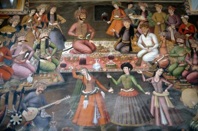 Shah Abbas I Great receiving Nadr Vali Muhammad Khan of Khanate of Bukhara, Reception Hall by Persian School