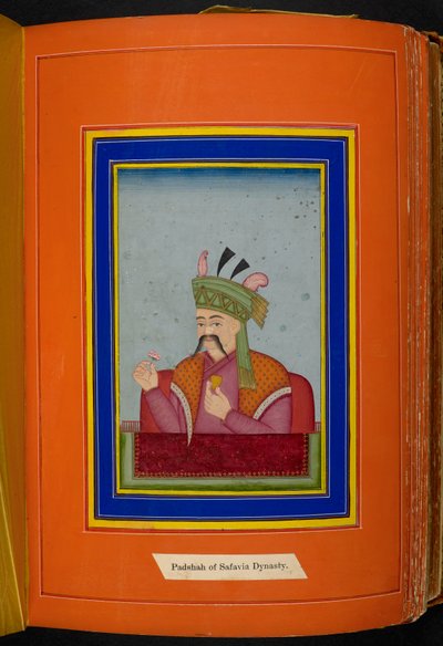 Shah Abbas I of Persia (reg. 1588-1629) head and shoulders portrait, looking left by Persian School