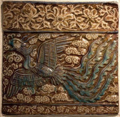 Simurgh - Azulejos - Faience of Kashan, Persia, Ilkhanid Period, Early 14th Century by Persian School