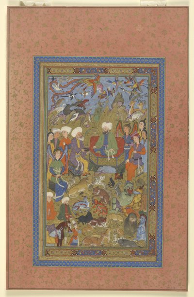 Sulayman and Bilqis Enthroned by Persian School