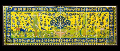 Tiles depicting a natural scene, from Isfahan, Iran, probably c.17th century by Persian School