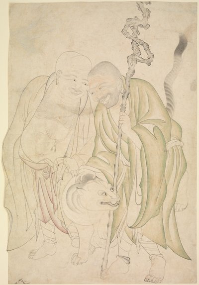 Two Lohans by Persian School