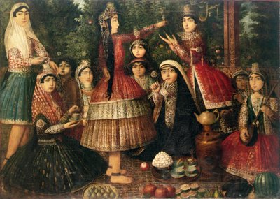 Women and Children in a Garden by Persian School