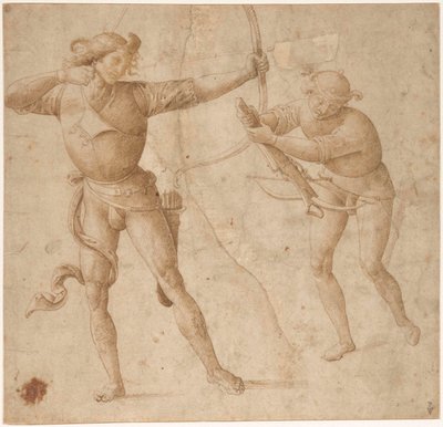 An Archer and an Arbalist by Perugino