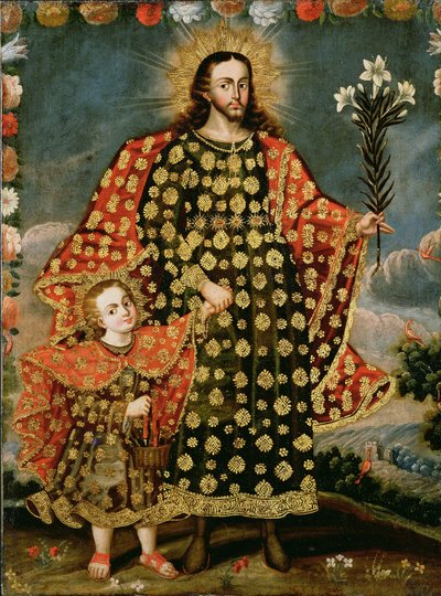 St. Joseph and the Christ Child by Peruvian School