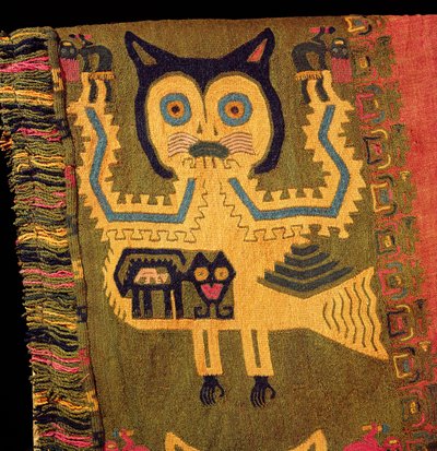 Woollen figure of a jaguar, Paracas Culture by Peruvian School