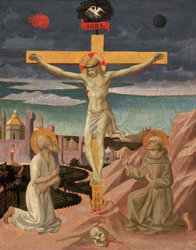 The Crucifixion with Saint Jerome and Saint Francis by Pesello Peselli