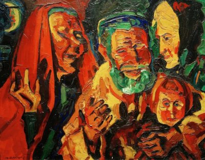 Peasants in the Evening by Peter August Böckstiegel