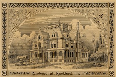 N. C. Thompson House, Rockford, Illinois, Perspective by Peter Bonnett Wight