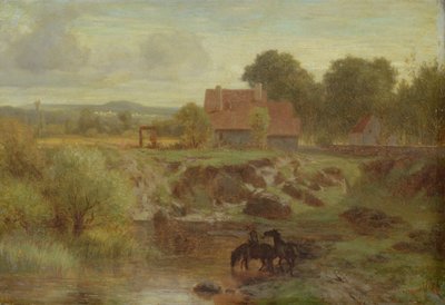 Horses Crossing a River in the Ile de France, 1855 by Peter Burnitz