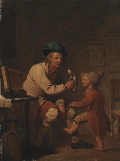 A Peasant Giving His Son Something to Drink by Peter Cramer