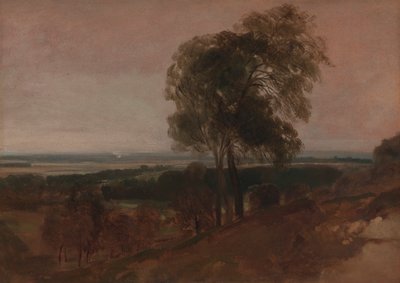 Landscape study at sunset by Peter DeWint
