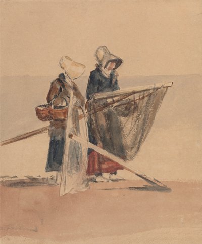 Two Girls with Shrimping Nets by Peter DeWint