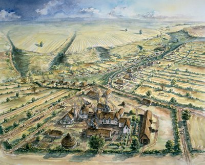 Wharram Percy Medieval Village, Late 12th Century, c. 1990-2010 by Peter Dunn