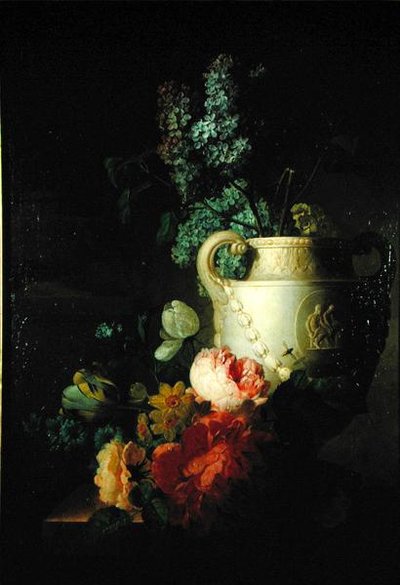 A Marble Vase of Lilac by Peter Faes
