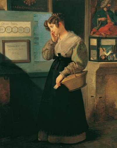 Girl in Front of a Lottery Shop by Peter Fendi