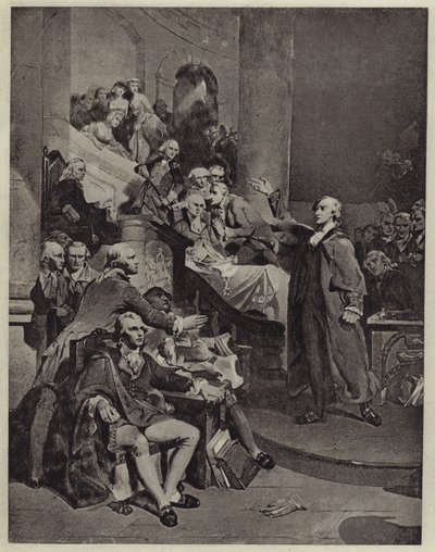 Patrick Henry delivering his speech of 1765 by Peter Frederick (after) Rothermel