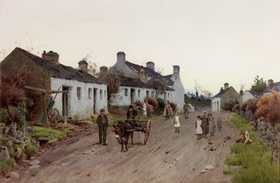 A Welsh Village – Evening, about 1890-1910 by Peter Ghent