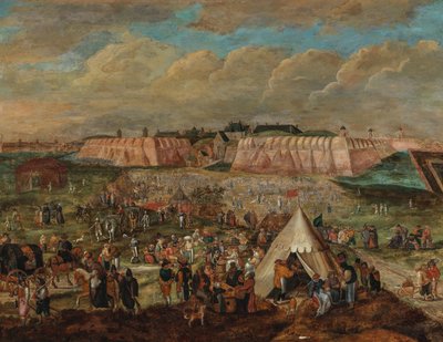 The Siege of the Spanjaardenkasteel in Antwerp by Peter Goetkind the Younger
