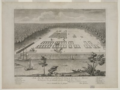 A View of Savannah as it stood on the 29th March 1734, engraved by P. Fourdrinier, London, c.1735 by Peter Gordon