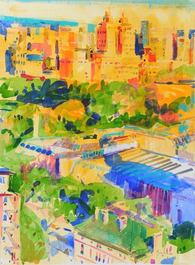 Fifth Avenue Shadows Over the Metropolitan by Peter Graham (Contemporary)