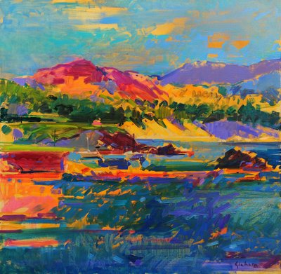 Pebble Beach Towards Carmel by Peter Graham (Contemporary)