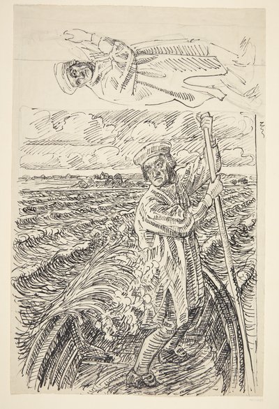 The Priest Hans Madsen crossing to Horneland by Peter Hansen