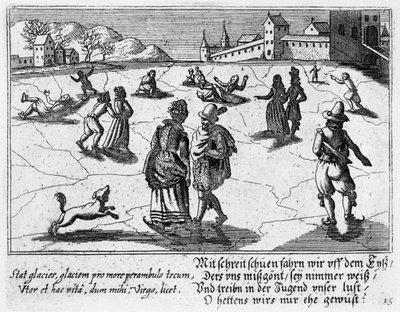 Couples Ice-Skating by Peter I Rollos