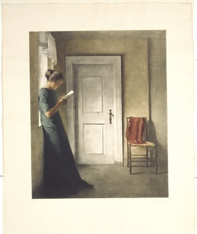 Interior with a Red Shawl by Peter Vilhelm Ilsted