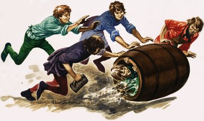 A Newly Qualified Apprentice is Dowsed in Beer and Rolled in a Barrel by Peter Jackson