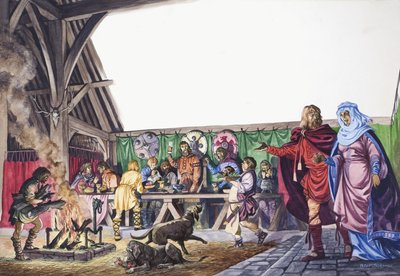 Anglo-Saxon Thane Leads His Wife into the Great Hall by Peter Jackson