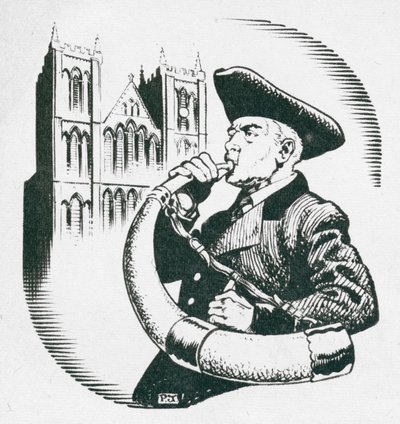Blowing the Wakeman Horn at Ripon by Peter Jackson