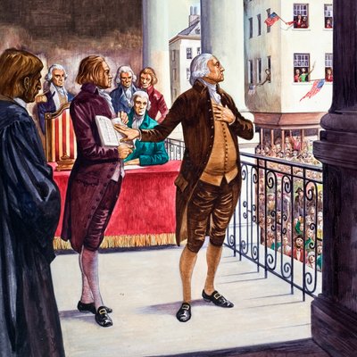 George Washington being sworn in as President of the United States by Peter Jackson