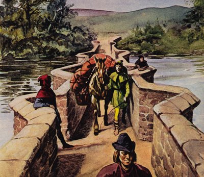 Narrow bridge in the Middle Ages by Peter Jackson