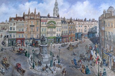 Old London Reconstructed: Charing Cross about 1830 by Peter Jackson