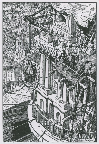 Sir Christopher Wren inspecting progress on the dome by Peter Jackson
